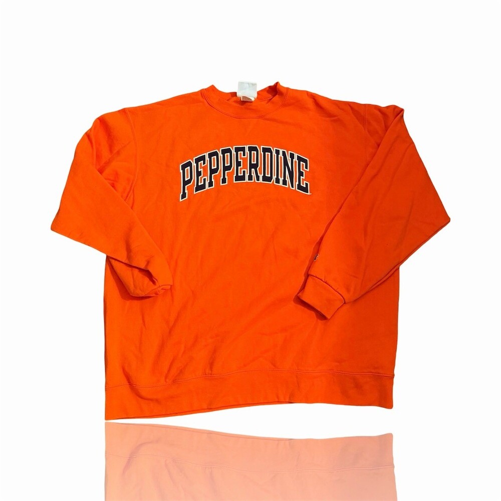Champion Pepperdine Waves Crewneck Pullover Sweatshirt Orange Mens 2XL